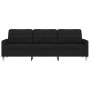 Dreisitziges schwarzes Stoffsofa, 210 cm. von , Sofas - Ref: Foro24-4007418, Preis: 308,20 €, Rabatt: %