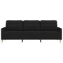 Dreisitziges schwarzes Stoffsofa, 210 cm. von , Sofas - Ref: Foro24-4007418, Preis: 300,61 €, Rabatt: %