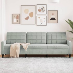 Sofá de 3 plazas terciopelo gris claro 210 cm by , Sofas - Ref: Foro24-4007644, Price: 276,88 €, Discount: %