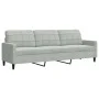 Dreisitzer-Sofa aus hellgrauem Samt, 210 cm von , Sofas - Ref: Foro24-4007644, Preis: 273,87 €, Rabatt: %