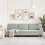Dreisitzer-Sofa aus hellgrauem Samt, 210 cm von , Sofas - Ref: Foro24-4007644, Preis: 273,87 €, Rabatt: %