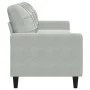 Dreisitzer-Sofa aus hellgrauem Samt, 210 cm von , Sofas - Ref: Foro24-4007644, Preis: 273,87 €, Rabatt: %