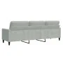 Sofá de 3 plazas terciopelo gris claro 210 cm by , Sofas - Ref: Foro24-4007644, Price: 273,87 €, Discount: %
