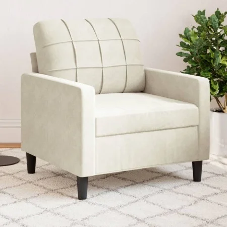 Samt-Sessel in Cremefarbe, 60 cm. von , Sofas - Ref: Foro24-4007612, Preis: 158,58 €, Rabatt: %