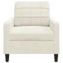 Samt-Sessel in Cremefarbe, 60 cm. von , Sofas - Ref: Foro24-4007612, Preis: 158,58 €, Rabatt: %