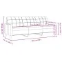 Dreisitzer-Sofa aus cremefarbenem Samtstoff, 210 cm. von , Sofas - Ref: Foro24-4007652, Preis: 312,47 €, Rabatt: %