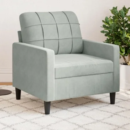 Sillón de terciopelo gris claro 60 cm by , Sofas - Ref: Foro24-4007604, Price: 138,07 €, Discount: %