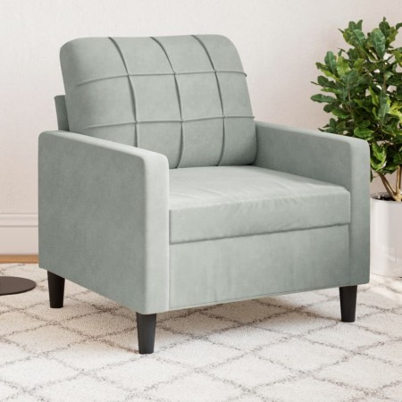 Sillón de terciopelo gris claro 60 cm de , Sofás - Ref: Foro24-4007604, Precio: 140,19 €, Descuento: %