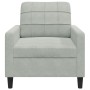 Sillón de terciopelo gris claro 60 cm de , Sofás - Ref: Foro24-4007604, Precio: 140,19 €, Descuento: %