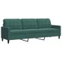 Dreisitzer-Sofa aus dunkelgrünem Samt, 210 cm von , Sofas - Ref: Foro24-4007646, Preis: 328,95 €, Rabatt: %