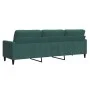 Dreisitzer-Sofa aus dunkelgrünem Samt, 210 cm von , Sofas - Ref: Foro24-4007646, Preis: 328,95 €, Rabatt: %