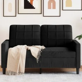 Sofá de 2 plazas terciopelo negro 120 cm de , Sofás - Ref: Foro24-4007619, Precio: 220,70 €, Descuento: %