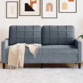Zweiplätziges Samtsofa in dunkelgrau, 140 cm. von , Sofas - Ref: Foro24-4007625, Preis: 205,13 €, Rabatt: %