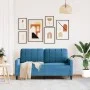 Zweisitzer-Sofa aus blauem Samt, 140 cm. von , Sofas - Ref: Foro24-4007633, Preis: 272,89 €, Rabatt: %
