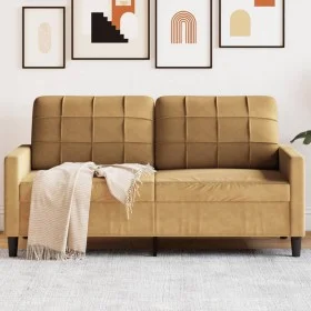 Sofá de 2 plazas terciopelo marrón 140 cm by , Sofas - Ref: Foro24-4007631, Price: 226,96 €, Discount: %