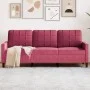 Sofá de 3 plazas de terciopelo rojo tinto 180 cm by , Sofas - Ref: Foro24-4007638, Price: 248,22 €, Discount: %