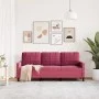Sofá de 3 plazas de terciopelo rojo tinto 180 cm by , Sofas - Ref: Foro24-4007638, Price: 248,22 €, Discount: %