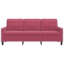 Sofá de 3 plazas de terciopelo rojo tinto 180 cm by , Sofas - Ref: Foro24-4007638, Price: 252,42 €, Discount: %