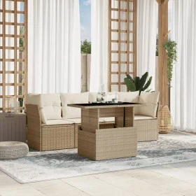 Gartensofa-Set mit 5-teiligen Kissen aus synthetischem Rattan in Beige. von , Gartensets - Ref: Foro24-3266348, Preis: 374,45...
