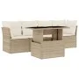 Juego de sofás jardín con cojines 5 pzas ratán sintético beige by , Garden sets - Ref: Foro24-3266348, Price: 374,45 €, Disco...