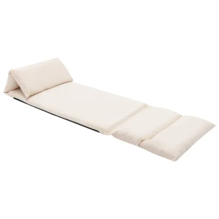 Cream microfiber folding floor lounger by vidaXL, Daybeds - Ref: Foro24-325263, Price: 104,25 €, Discount: %