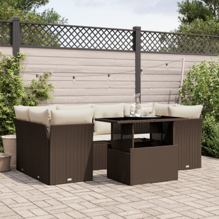 Juego de sofás de jardín 7 piezas con cojines ratán PE marrón by , Garden sets - Ref: Foro24-3266383, Price: 487,92 €, Discou...