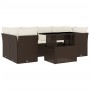 Juego de sofás de jardín 7 piezas con cojines ratán PE marrón by , Garden sets - Ref: Foro24-3266383, Price: 487,92 €, Discou...