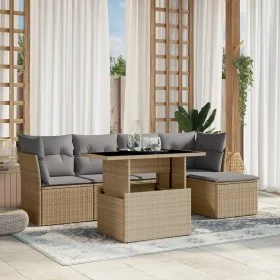 Juego de sofás jardín con cojines 6 pzas ratán sintético beige by , Garden sets - Ref: Foro24-3266549, Price: 381,57 €, Disco...