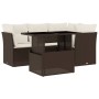 Set comedor de jardín 5 piezas y cojines ratán sintético marrón von , Gartensets - Ref: Foro24-3266563, Preis: 382,31 €, Raba...