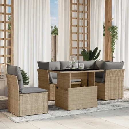 Juego de sofás jardín con cojines 6 pzas ratán sintético beige von , Gartensets - Ref: Foro24-3266589, Preis: 413,13 €, Rabat...