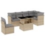 Set sofás de jardín 7 piezas y cojines ratán sintético beige by , Garden sets - Ref: Foro24-3266619, Price: 470,87 €, Discoun...