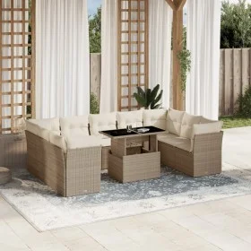 Juego de sofás jardín con cojines beige 10 pzas ratán sintético von , Gartensets - Ref: Foro24-3266818, Preis: 709,24 €, Raba...