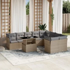 Juego de sofás jardín con cojines beige 10 pzas ratán sintético by , Garden sets - Ref: Foro24-3266839, Price: 635,98 €, Disc...