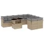 Juego de sofás jardín con cojines beige 10 pzas ratán sintético von , Gartensets - Ref: Foro24-3266839, Preis: 635,98 €, Raba...