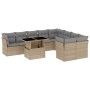 Juego de sofás jardín con cojines beige 10 pzas ratán sintético by , Garden sets - Ref: Foro24-3266839, Price: 615,85 €, Disc...