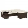 Set de sofás de jardín 10 pzas y cojines ratán sintético marrón by , Garden sets - Ref: Foro24-3266853, Price: 702,54 €, Disc...