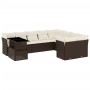 Set de sofás de jardín 10 pzas y cojines ratán sintético marrón von , Gartensets - Ref: Foro24-3266853, Preis: 666,25 €, Raba...