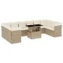 Set de sofás de jardín 11pzas con cojines ratán sintético beige by , Garden sets - Ref: Foro24-3266858, Price: 753,90 €, Disc...