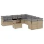 Set de sofás de jardín 11pzas con cojines ratán sintético beige by , Garden sets - Ref: Foro24-3266879, Price: 703,36 €, Disc...
