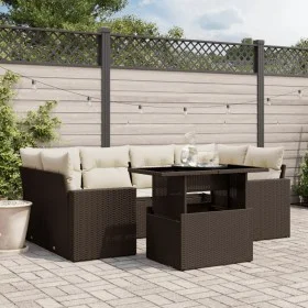 7-teiliges Gartensitzgruppen-Set mit braunen PE-Rattan-Kissen. von , Gartensets - Ref: Foro24-3267133, Preis: 524,95 €, Rabat...