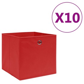 Caja de almacenaje 10 uds textil no tejida 28x28x28cm rojo
