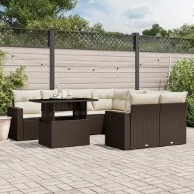 Set de sofás de jardín 9 pzas y cojines ratán sintético marrón by , Garden sets - Ref: Foro24-3267173, Price: 645,85 €, Disco...