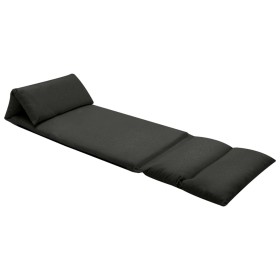 Tumbona de suelo plegable microfibra negra by vidaXL, Daybeds - Ref: Foro24-325262, Price: 106,23 €, Discount: %
