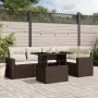 Set sofás de jardín 6 piezas y cojines ratán sintético marrón by , Garden sets - Ref: Foro24-3267263, Price: 459,49 €, Discou...