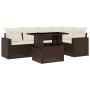 Set sofás de jardín 6 piezas y cojines ratán sintético marrón by , Garden sets - Ref: Foro24-3267263, Price: 435,83 €, Discou...