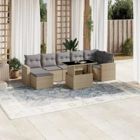 Gartensofa-Set und Kissen, 8-teilig, aus synthetischem Rattan in Beige. von , Gartensets - Ref: Foro24-3267429, Preis: 532,59...