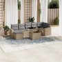 Gartensofa-Set und Kissen, 8-teilig, aus synthetischem Rattan in Beige. von , Gartensets - Ref: Foro24-3267429, Preis: 531,84...