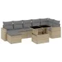 Set de sofás de jardín y cojines 8 piezas ratán sintético beige by , Garden sets - Ref: Foro24-3267429, Price: 532,59 €, Disc...