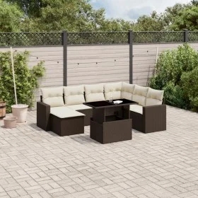 Set sofás de jardín 8 piezas y cojines ratán sintético marrón by , Garden sets - Ref: Foro24-3267443, Price: 561,56 €, Discou...