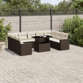 Set de sofás de jardín 10 pzas y cojines ratán sintético marrón by , Garden sets - Ref: Foro24-3267483, Price: 695,74 €, Disc...